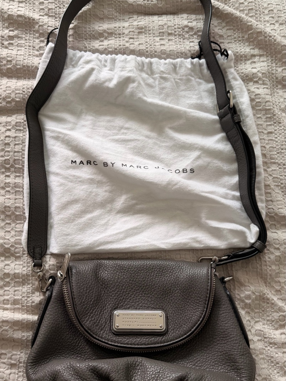 Marc by Marc Jacobs Dark Gray Pebbled Leather Crossbody Bag